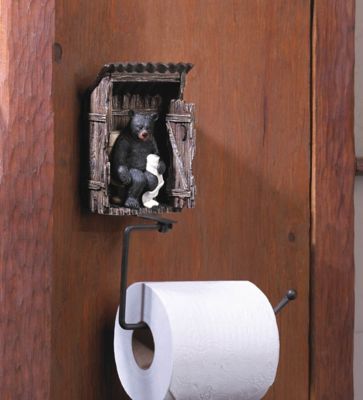 Wrought Iron Roller Style Toilet Tissue Paper Holder Ribbon Bathroom Wall Decor 