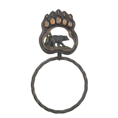 Zingz Home Black Bear Paw Towel Ring
