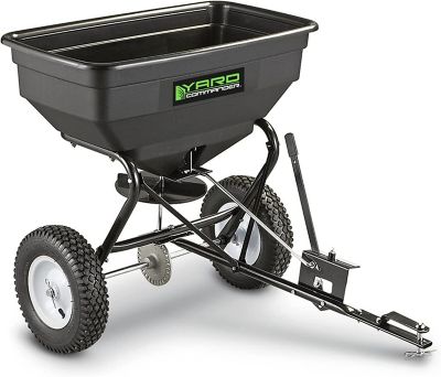 Yard Commander 125 lb. Capacity Tow-Behind Broadcast Spreader, Durable Corrosion Resistant Hopper, Gate Lever For Easy Control