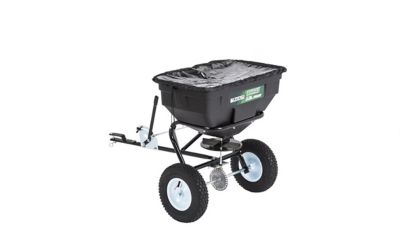 Yard Commander 125 lb. Capacity Tow-Behind Broadcast Spreader, Durable Corrosion Resistant Hopper, Gate Lever For Easy Control