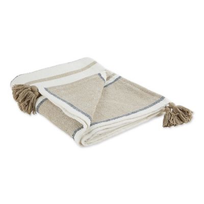DII Cotton Mineral 2-Tone Chevron Stripe Throw Blanket