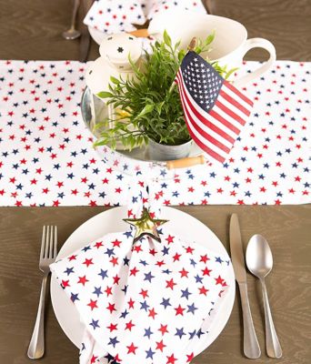 Image showing  Americana Stars Print Table Runner