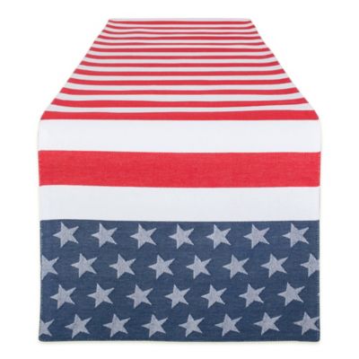 Zingz & Thingz Stars and Stripes Jacquard Table Runner