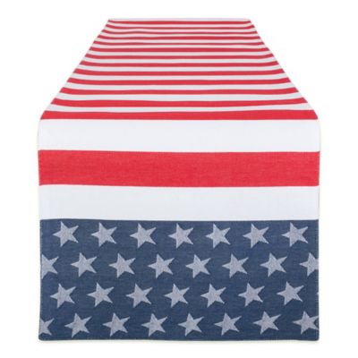 DII Stars and Stripes Jacquard Table Runner
