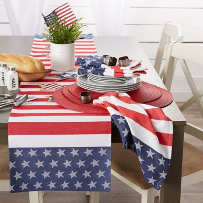 Image showing  Stars and Stripes Jacquard Table Runner