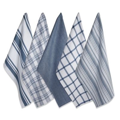 Zingz & Thingz Assorted Woven Dish Towel Set, 18 in. x 28 in., 5 pc.