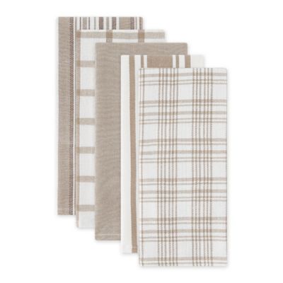 Image showing  Assorted Woven Dish Towel Set, 18 in. x 28 in., 5 pc.