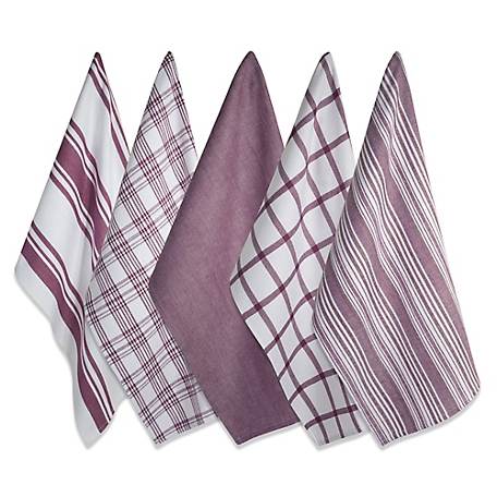 Zingz & Thingz Assorted Woven Dish Towel Set, 18 in. x 28 in., 5 pc.