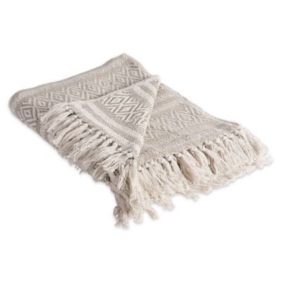 Zingz & Thingz Cotton Adobe Striped Throw Blanket, 50 in. x 60 in.