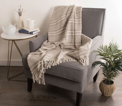 Image showing 5 th DII Cotton Adobe Striped Throw Blanket, 50 in. x 60 in.