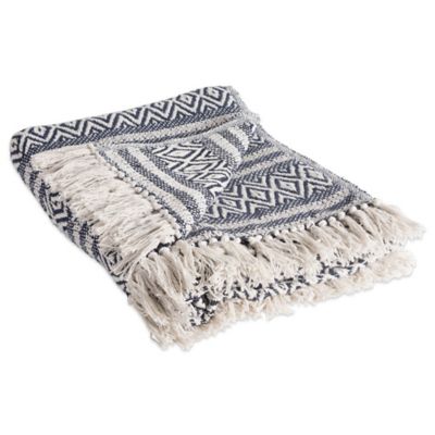 Zingz & Thingz Cotton Adobe Striped Throw Blanket, 50 in. x 60 in.