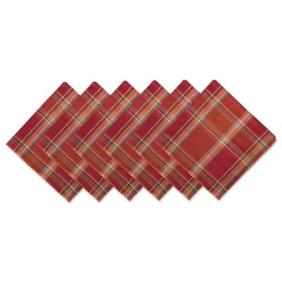 Zingz & Thingz Autumn Spice Plaid Napkins