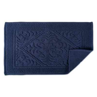 Image showing  Damask Jacquard Bordered Bath Mat, 20 in. x 31 in.