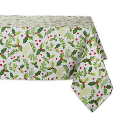 DII Boughs of Holly Print Tablecloth Square
