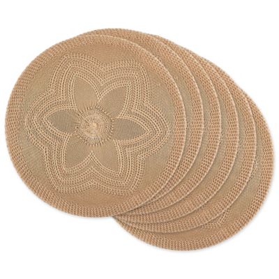 DII Floral Woven Round Place Mats, 6 pc.