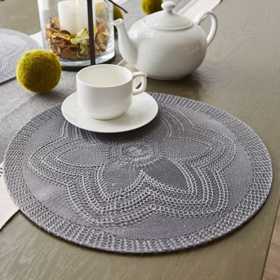 Image showing 1 th DII Floral Woven Round Place Mats, 6 pc.