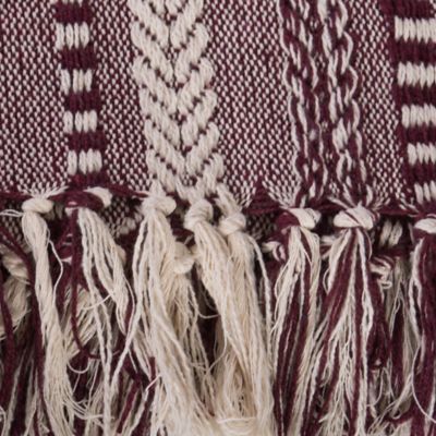 Image showing  Cotton Braided Striped Throw Blanket, 50 in. x 60 in., Blackberry