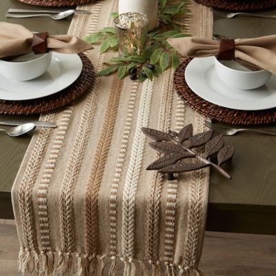 Image showing  Braided Striped Table Runner
