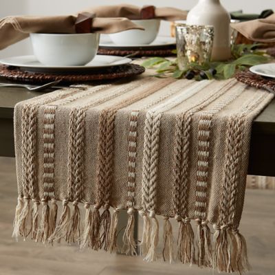 Image showing 11 th DII Braided Striped Table Runner