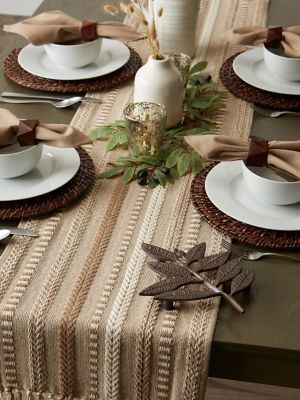 Image showing 8 th DII Braided Striped Table Runner