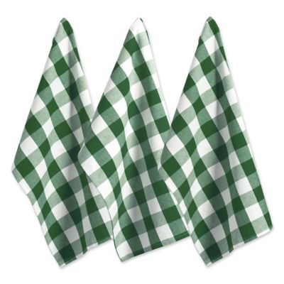 Zingz & Thingz Shamrock Green Buffalo Check Dish Towel Set, 20 in. x 30 in., 3 pc.