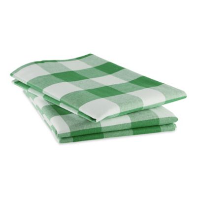 Image showing  Shamrock Green Buffalo Check Dish Towel Set, 20 in. x 30 in., 3 pc.