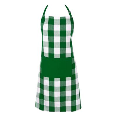 Zingz & Thingz Shamrock Green Buffalo Check Chef Apron, 32 in. x 28 in.