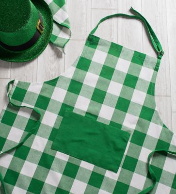 Image showing  Shamrock Green Buffalo Check Chef Apron