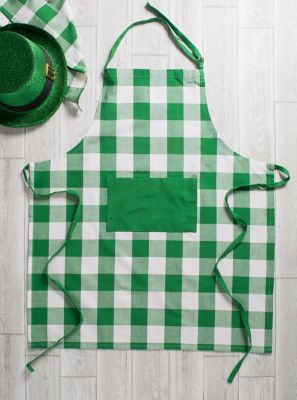 Image showing  Shamrock Green Buffalo Check Chef Apron