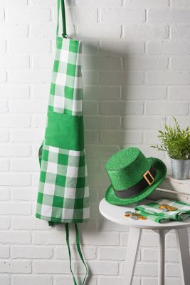 Image showing  Shamrock Green Buffalo Check Chef Apron