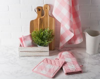 Image showing  Pink Buffalo Check Oven Mitts, 2 pc.