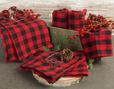 Image showing  Tango Red Logger Check Dish Towel and Dishcloth Set, 6 pc.