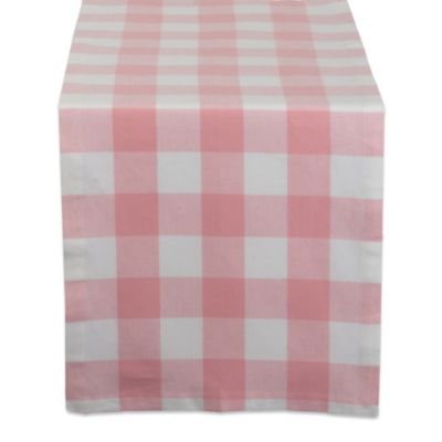 DII Pink Buffalo Check Table Runner, 14 in. x 72 in., For Tables that Seat 4-6 People