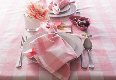 Image showing 5 th DII Pink Buffalo Check Tablecloth
