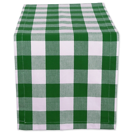 Zingz & Thingz Shamrock Green Buffalo Check Table Runner, 14 in. x 72 in., For Tables that Seat 4-6 People