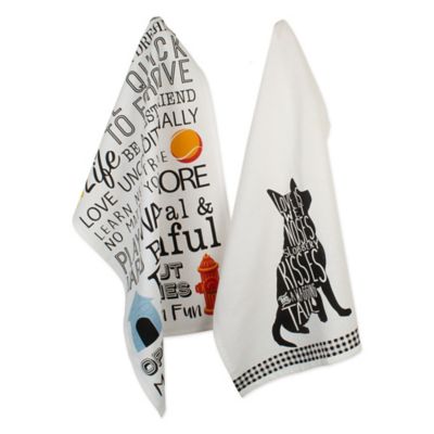 DII Assorted Dog Prints Dish Towel Set, 2 pc.