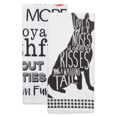 Image showing  Assorted Dog Prints Dish Towel Set, 2 pc.