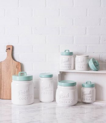 Image showing  Aqua Ceramic Cookie Jar