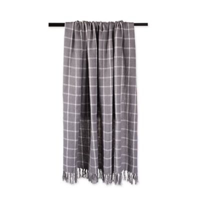 Image showing  Cotton Checked Plaid Throw Blanket, 50 in. x 60 in.
