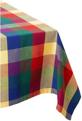 Zingz & Thingz Indian Summer Checkered Square Tablecloth