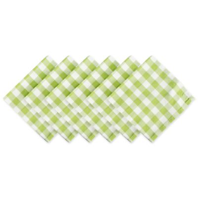 Zingz & Thingz Green Apple/White Checkered Napkins, 6 pc.