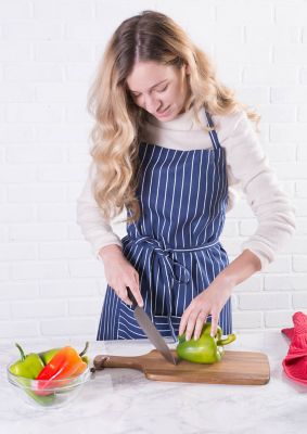 Image showing 8 th DII Pinstriped Chef Apron