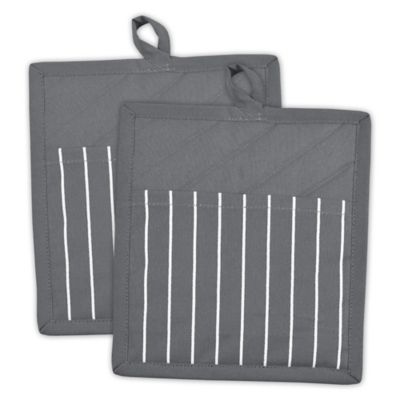DII Gray Striped Chef Pot Holder