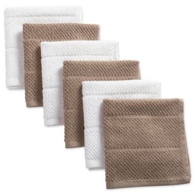 DII Assorted Stone Basic Chef Terry Dish Cloth Set, 12 in. x 12 in., 6 pc.