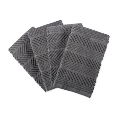 Zingz & Thingz Chevron Luxury Barmop Dish Towel Set, 16 in. x 19 in., Gray, 4-Pack