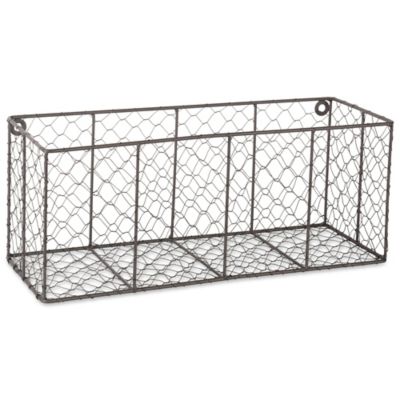 Image showing  Large Wall-Mount Chicken Wire Baskets, 17.73 in. x 6.7 in. x 7 in., 2 pc.