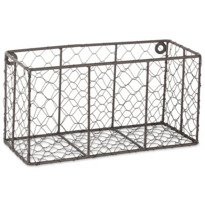 Image showing  Large Wall-Mount Chicken Wire Baskets, 17.73 in. x 6.7 in. x 7 in., 2 pc.