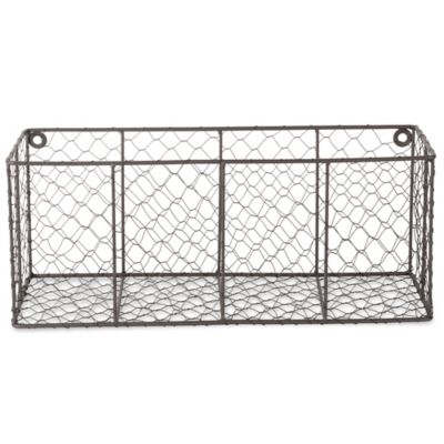 Image showing  Large Wall-Mount Chicken Wire Baskets, 17.73 in. x 6.7 in. x 7 in., 2 pc.
