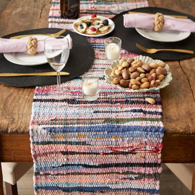 Image showing 5 th DII Multicolor Chindi Rag Table Runner