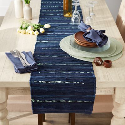 Image showing  Multicolor Nautical Chindi Rag Table Runner